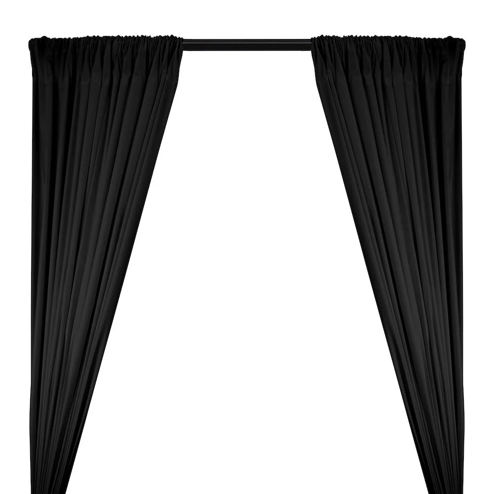 100% Cotton Broadcloth Rod Pocket Curtains - Black