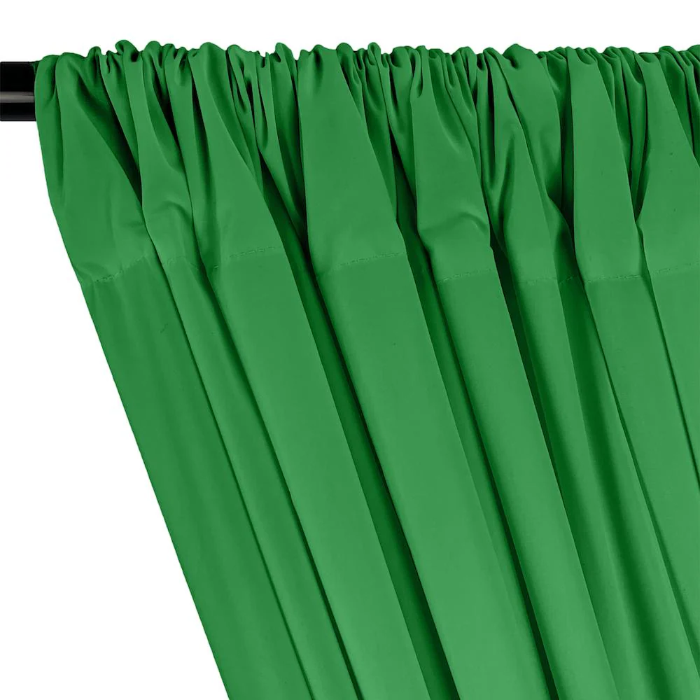 100% Cotton Broadcloth Rod Pocket Curtains - Kelly Green - Image 2