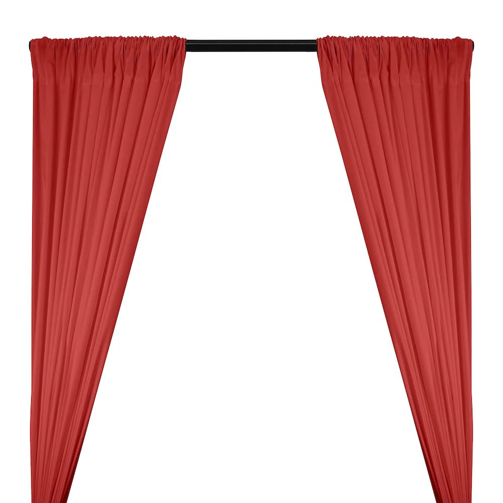 100% Cotton Broadcloth Rod Pocket Curtains - Red