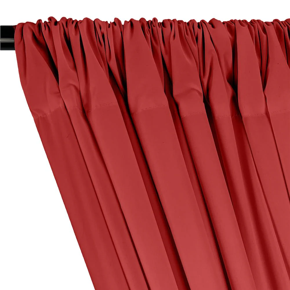 100% Cotton Broadcloth Rod Pocket Curtains - Red - Image 2