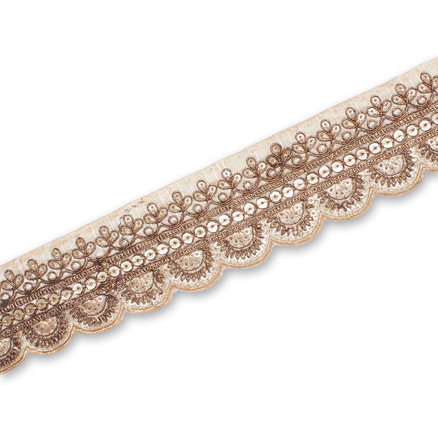 2 Inch Regal Gold Metallic Sequined Cording On Plain Woven Trim (9.8 Yards / 9 Meters) - Image 14