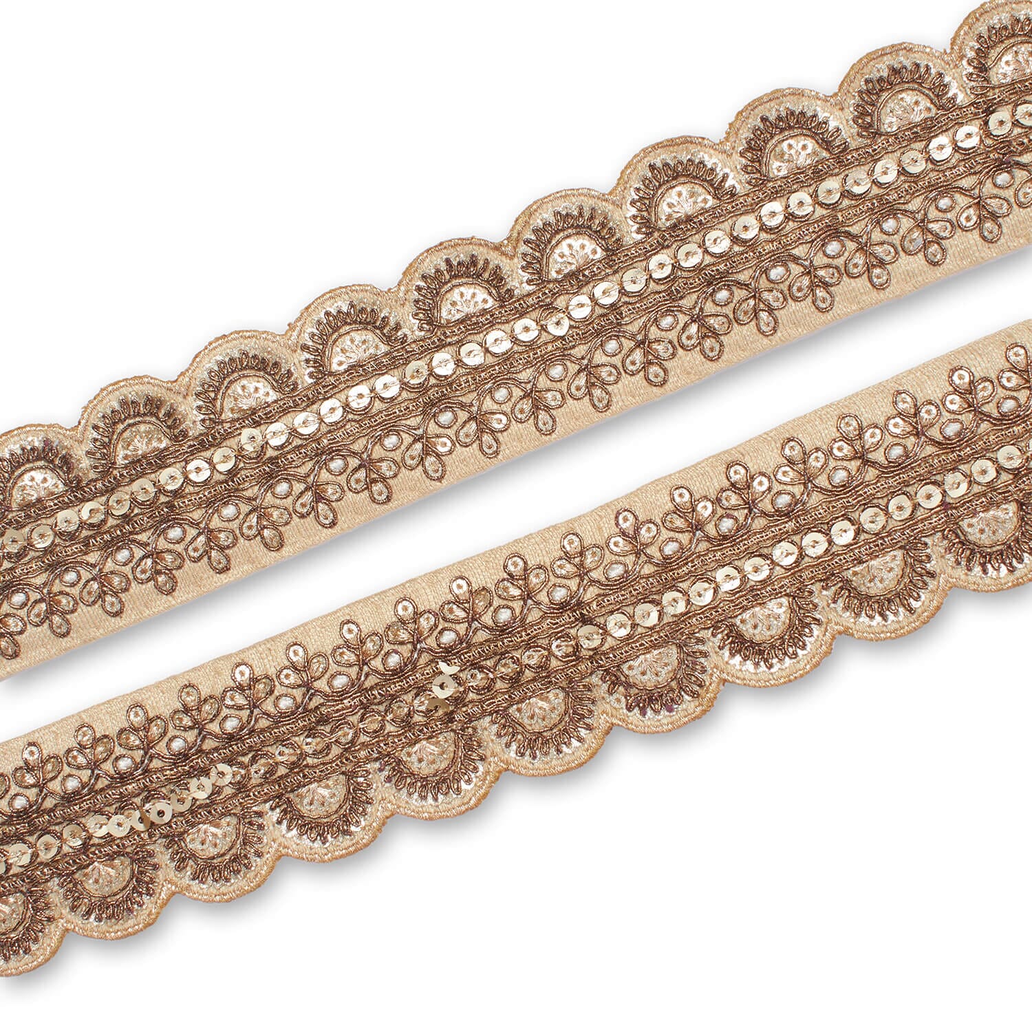 2 Inch Regal Gold Metallic Sequined Cording On Plain Woven Trim (9.8 Yards / 9 Meters) - Image 18