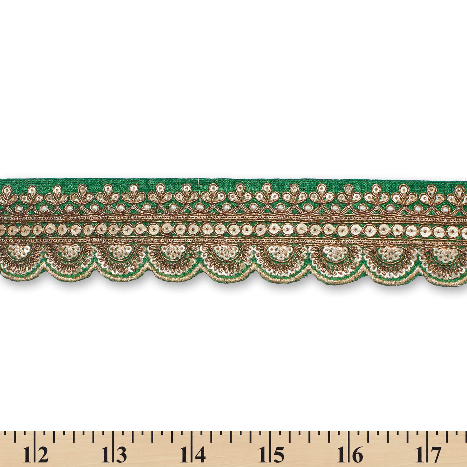 2 Inch Regal Gold Metallic Sequined Cording On Plain Woven Trim (9.8 Yards / 9 Meters) - Image 22