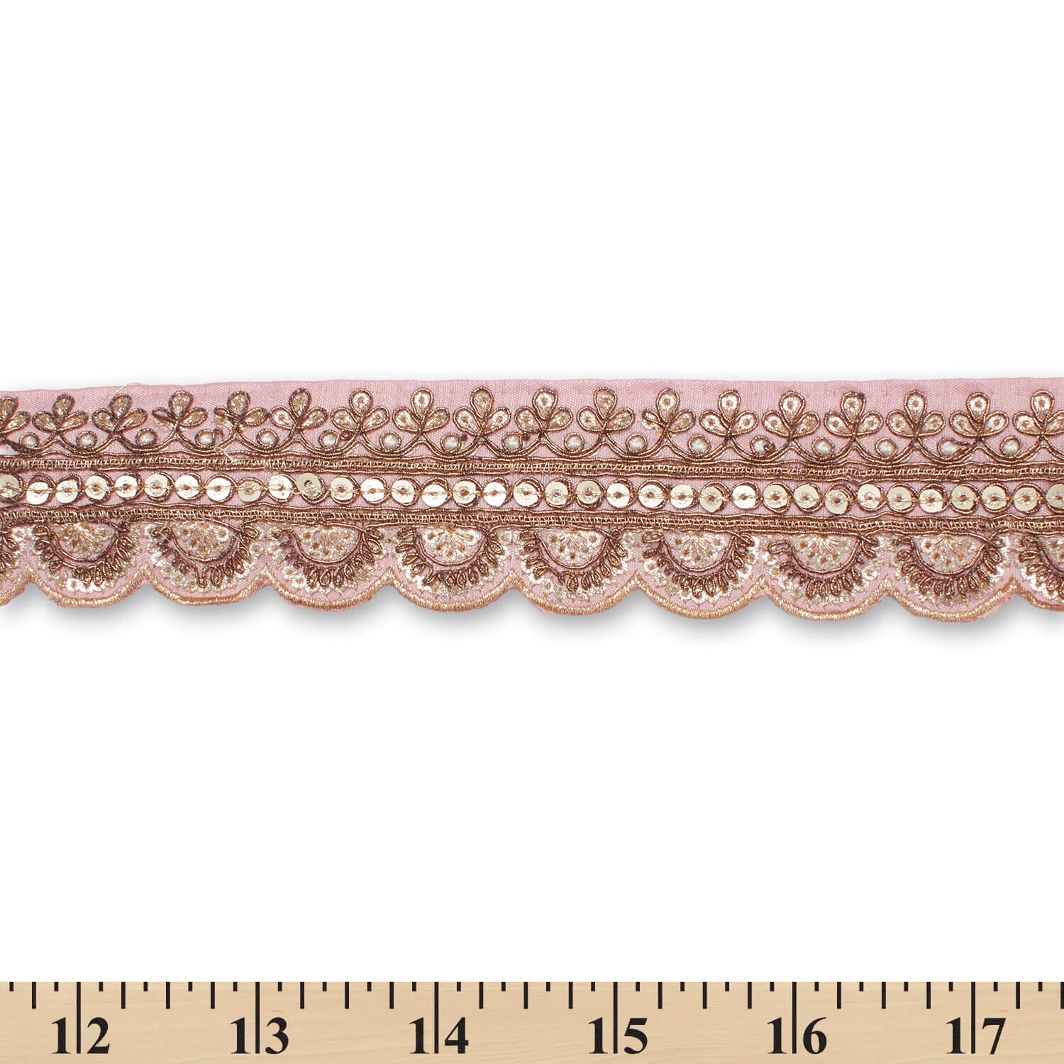 2 Inch Regal Gold Metallic Sequined Cording On Plain Woven Trim (9.8 Yards / 9 Meters) - Image 7
