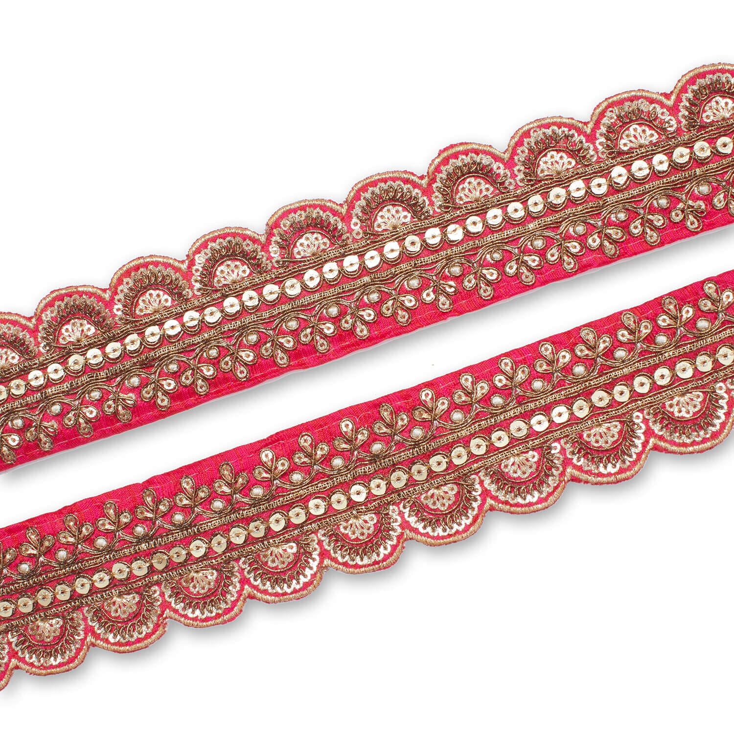 2 Inch Regal Gold Metallic Sequined Cording On Plain Woven Trim (9.8 Yards / 9 Meters) - Image 9