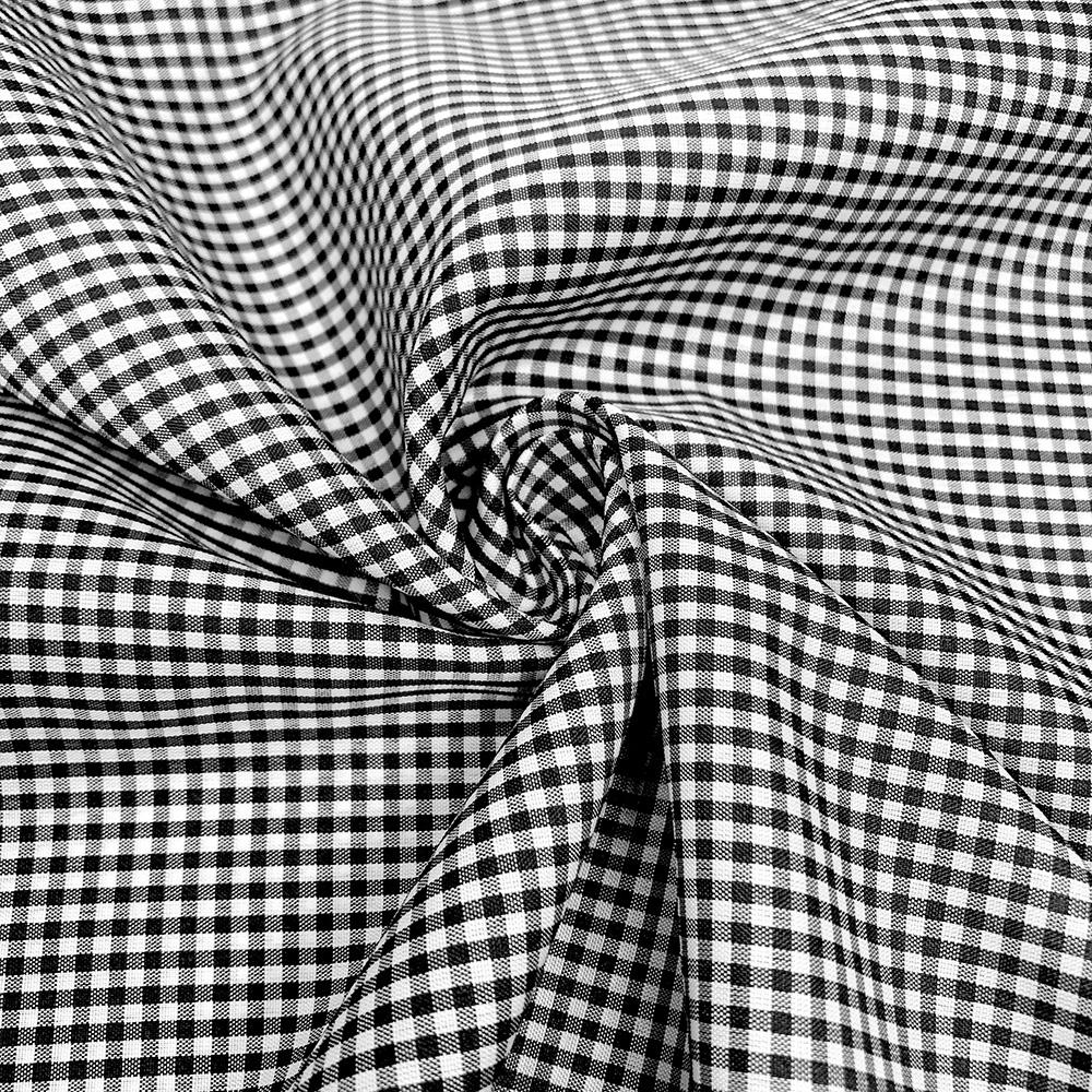 2 mm Gingham Check Plaid Polyester Cotton Poplin - Image 35