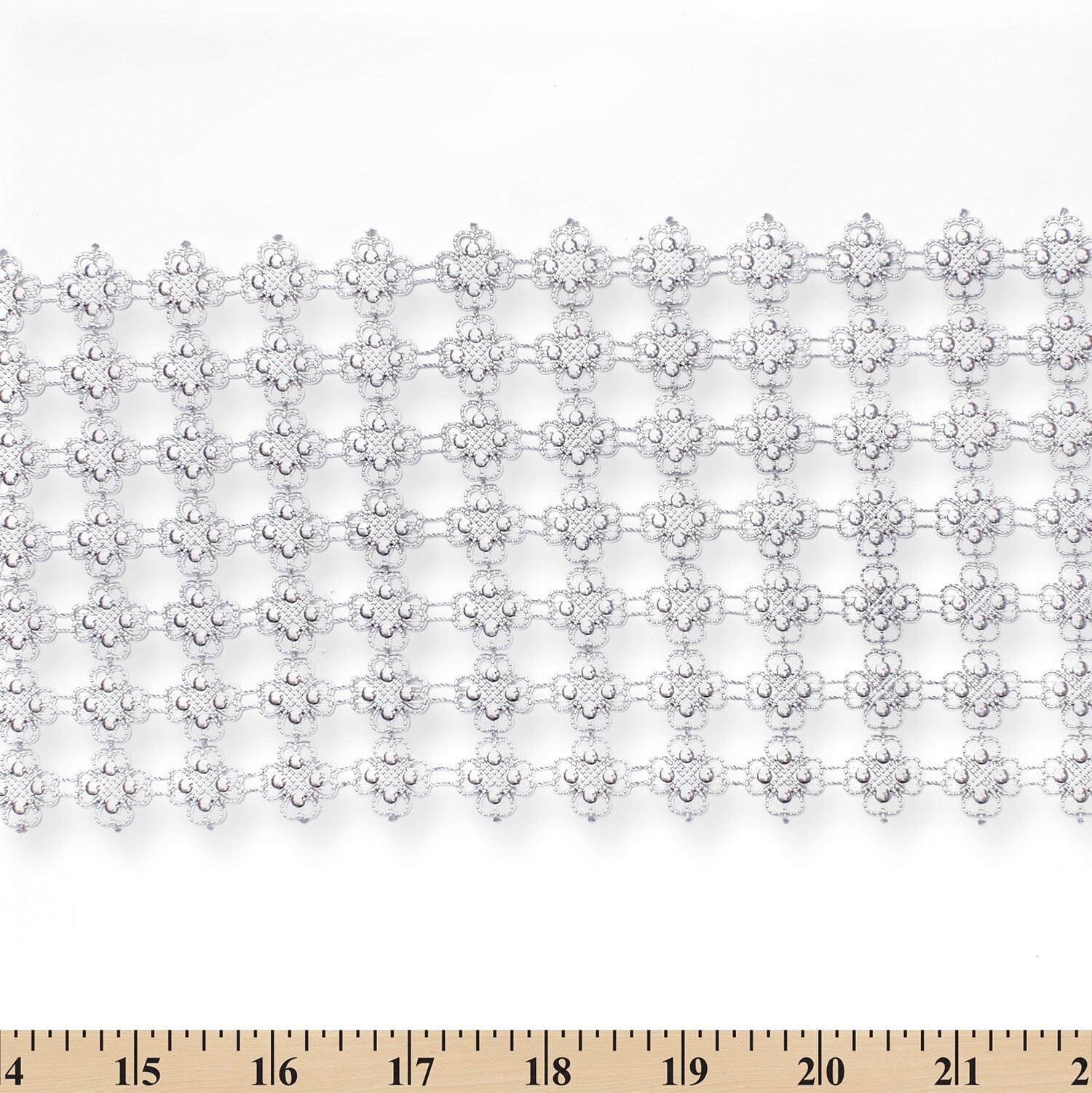 4.25 Inch Lucky Clover Filigree Metallic Studded Lace Trim (10 Yards) - Image 4