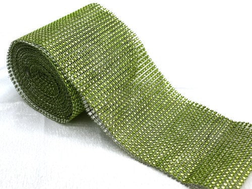 4.5 Inch Diamond Rhinestone On Mesh Trim (10 Yard Roll) - Image 14