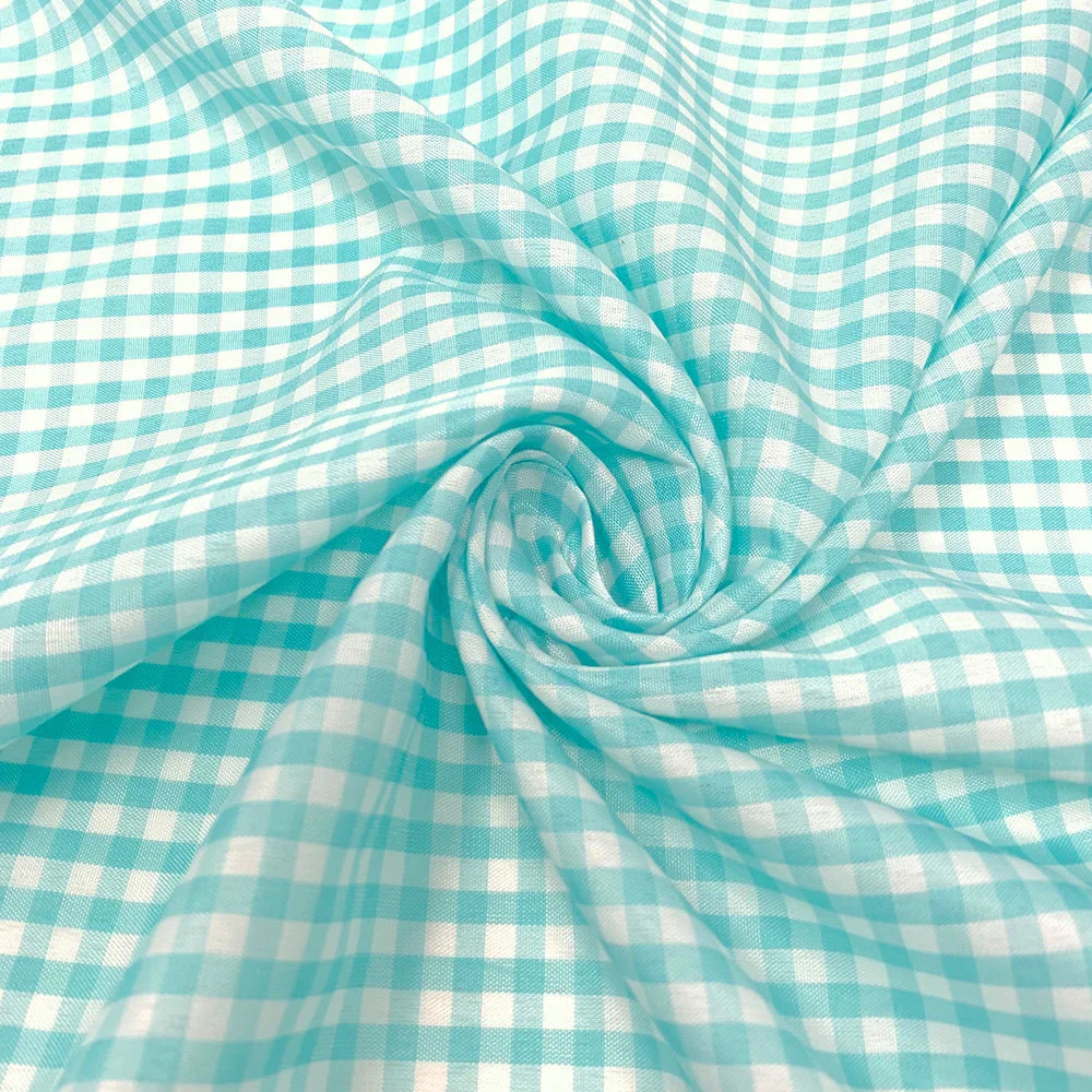 4 mm Gingham Check Plaid Polyester Cotton Poplin - Image 21
