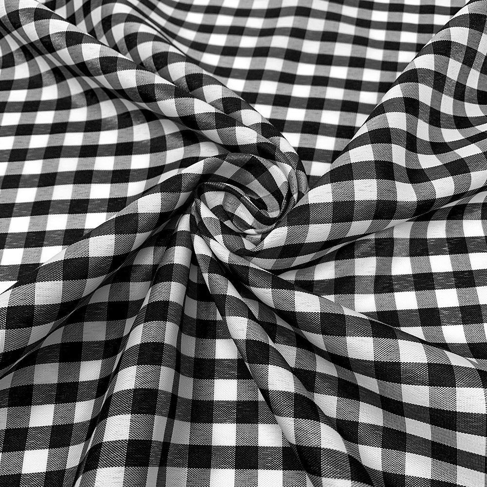 7 mm Gingham Check Plaid Polyester Cotton Poplin - Image 24