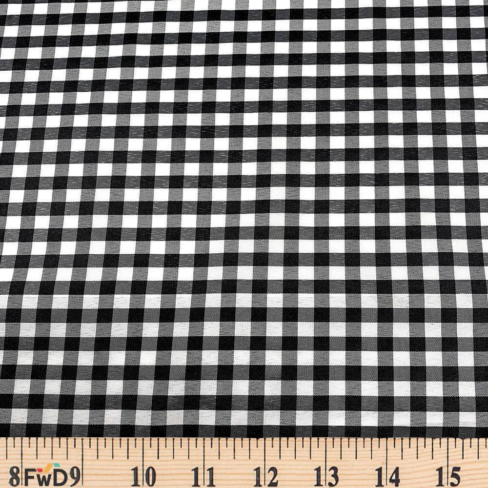 7 mm Gingham Check Plaid Polyester Cotton Poplin - Image 25