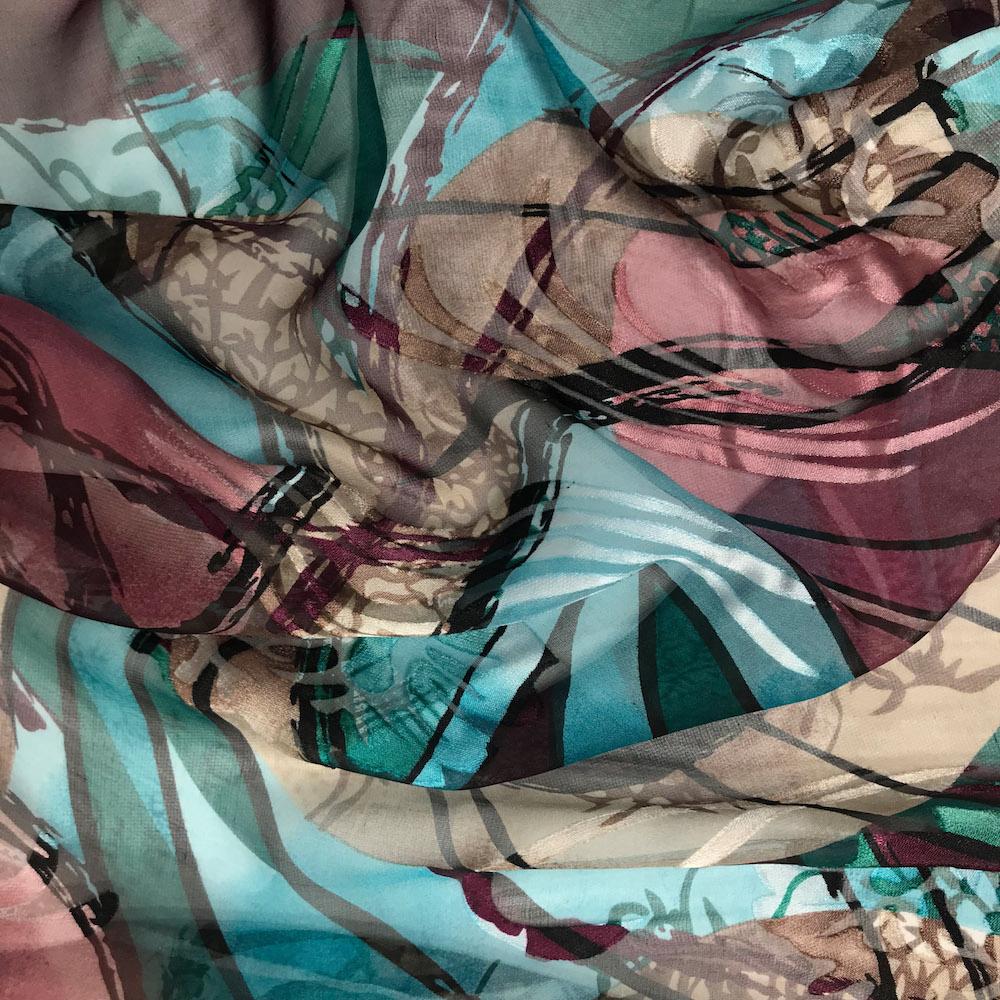 Abstract Burnout Printed Silk Chiffon - Image 2