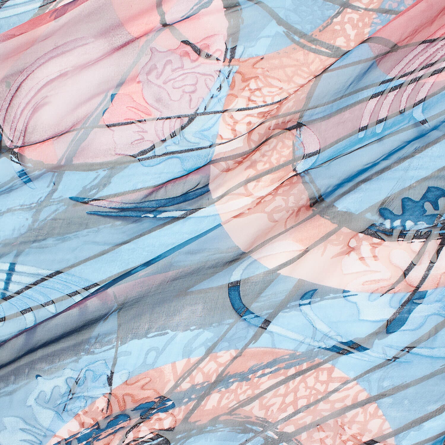 Abstract Burnout Printed Silk Chiffon - Image 5