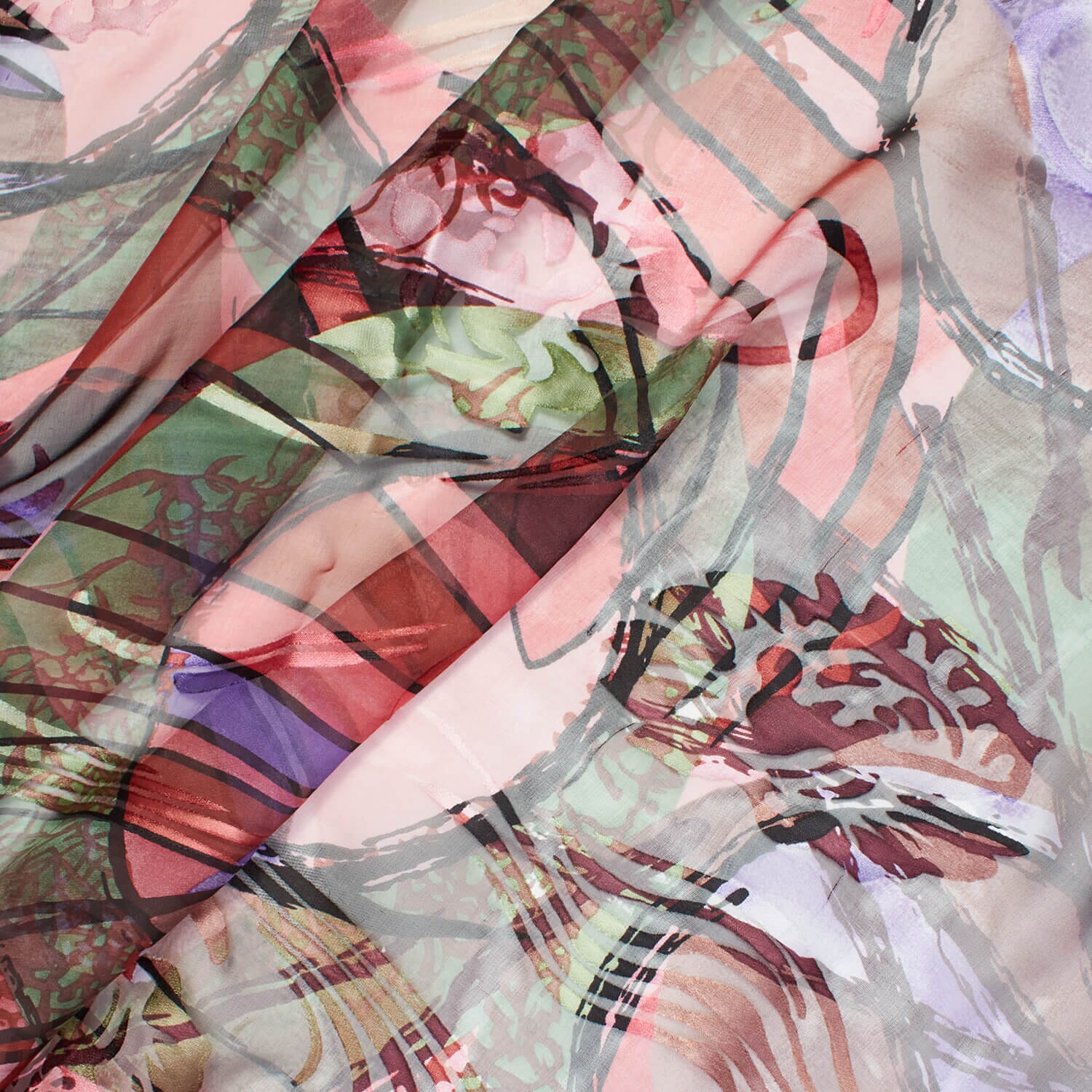 Abstract Burnout Printed Silk Chiffon - Image 8