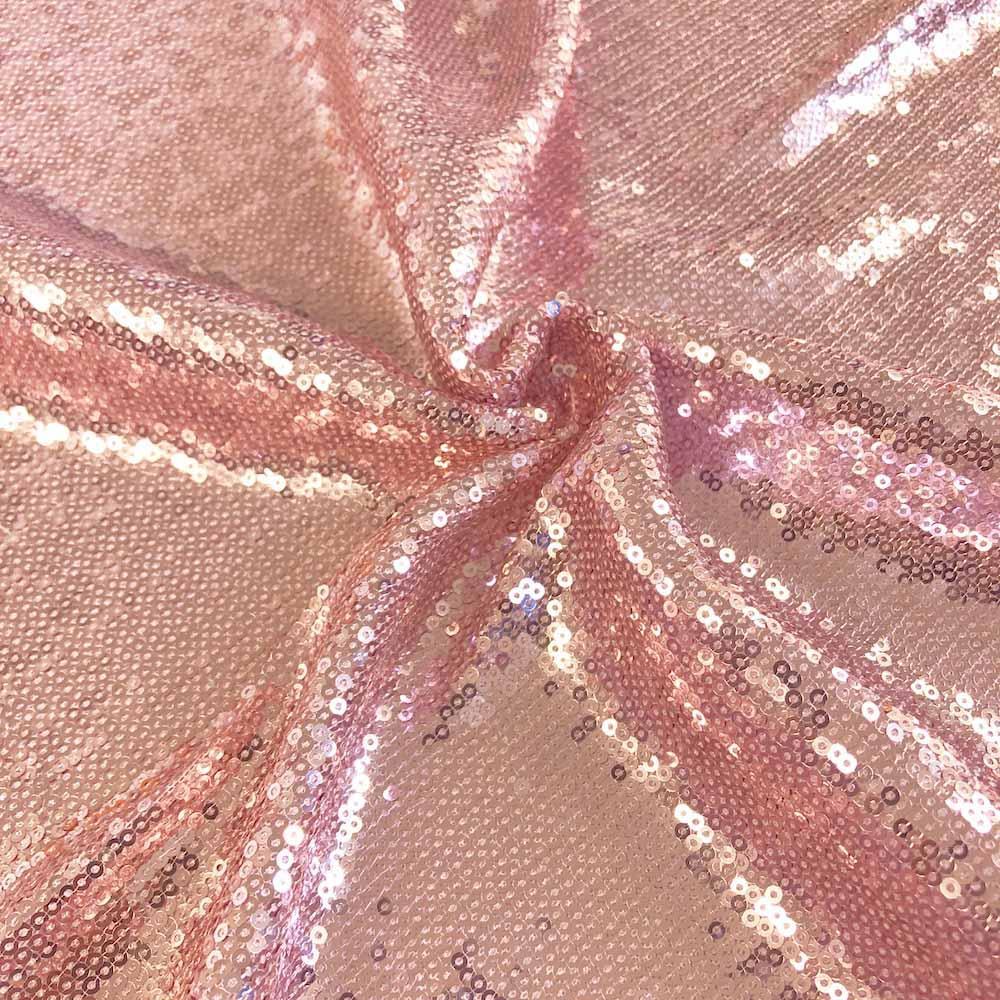 All-Over Micro Sequins Starlight On Stretch Mesh Rod Pocket Curtains - Pink - Image 4