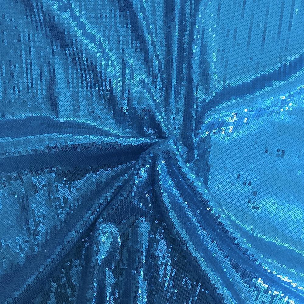 All-Over Micro Sequins Starlight On Stretch Mesh Rod Pocket Curtains - Turquoise - Image 4