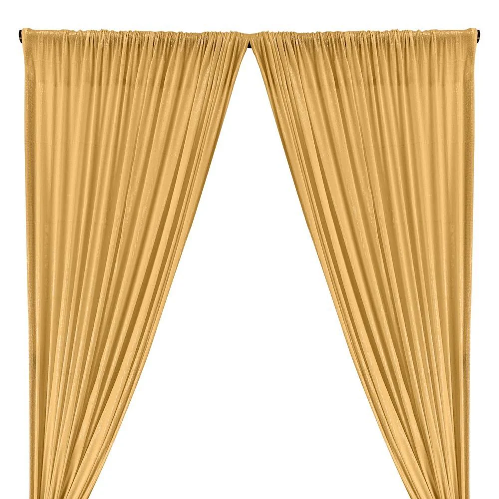 All-Over Micro Sequins Starlight On Stretch Mesh Rod Pocket Curtains - White Gold