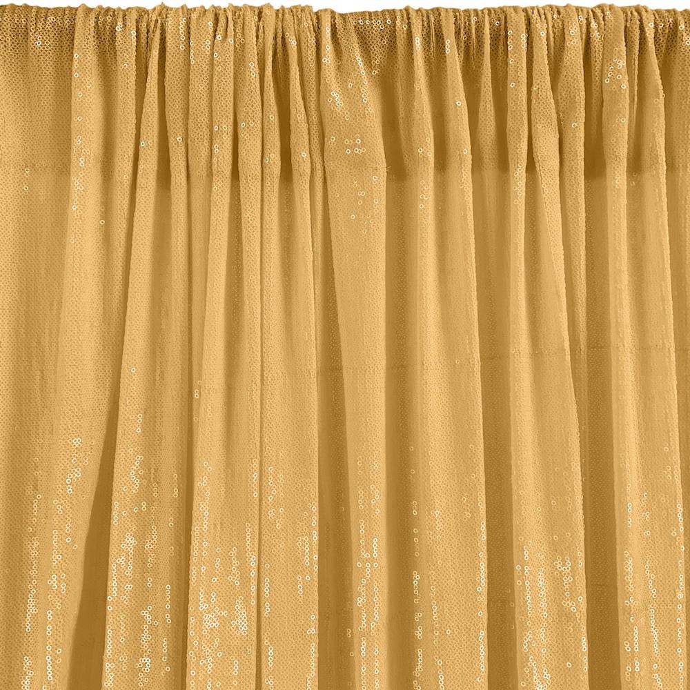 All-Over Micro Sequins Starlight On Stretch Mesh Rod Pocket Curtains - White Gold - Image 3