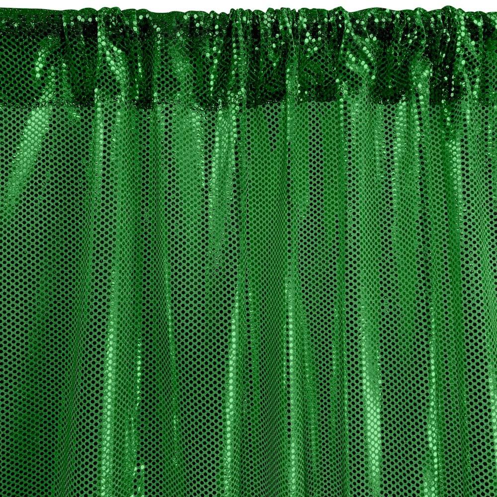 American Trans Knit Sequins Rod Pocket Curtains - Kelly Green - Image 3