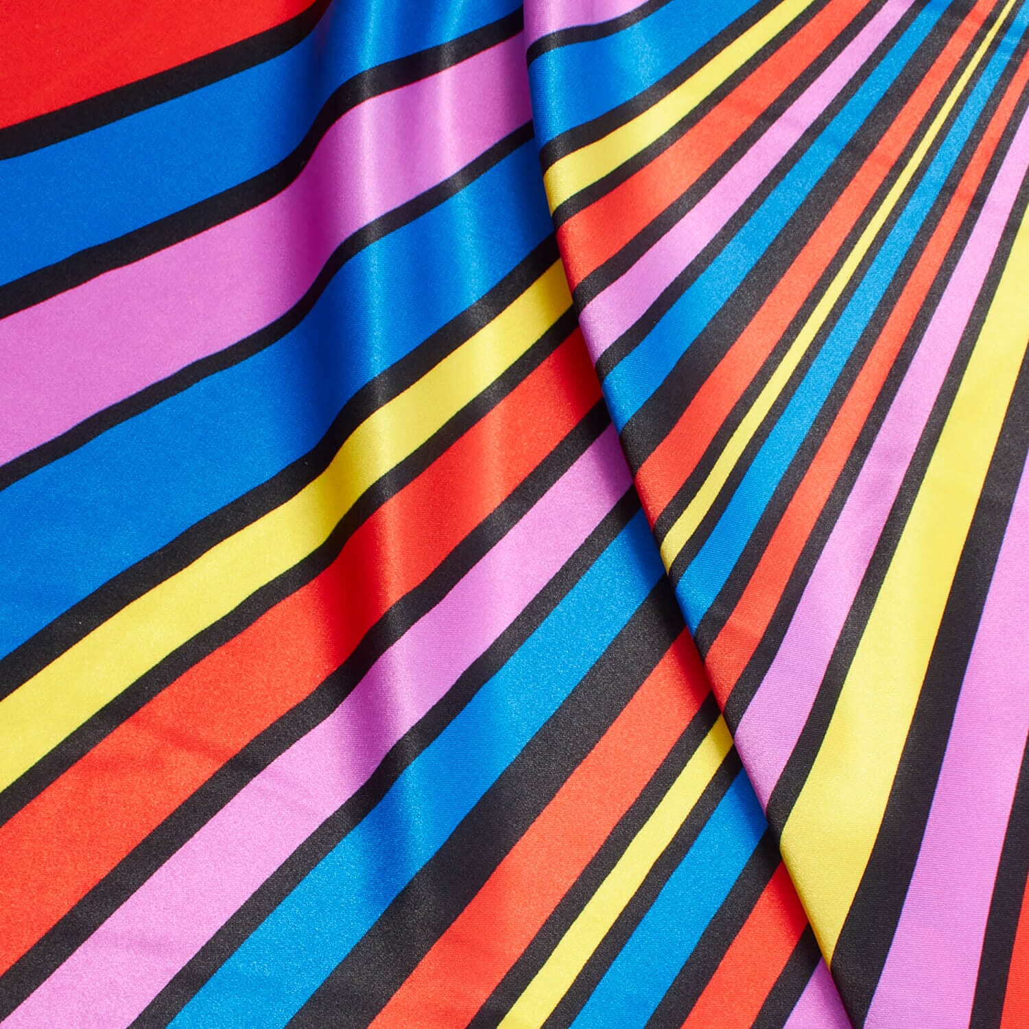 Angelica Rainbow Stripe Printed Charmeuse - Image 5