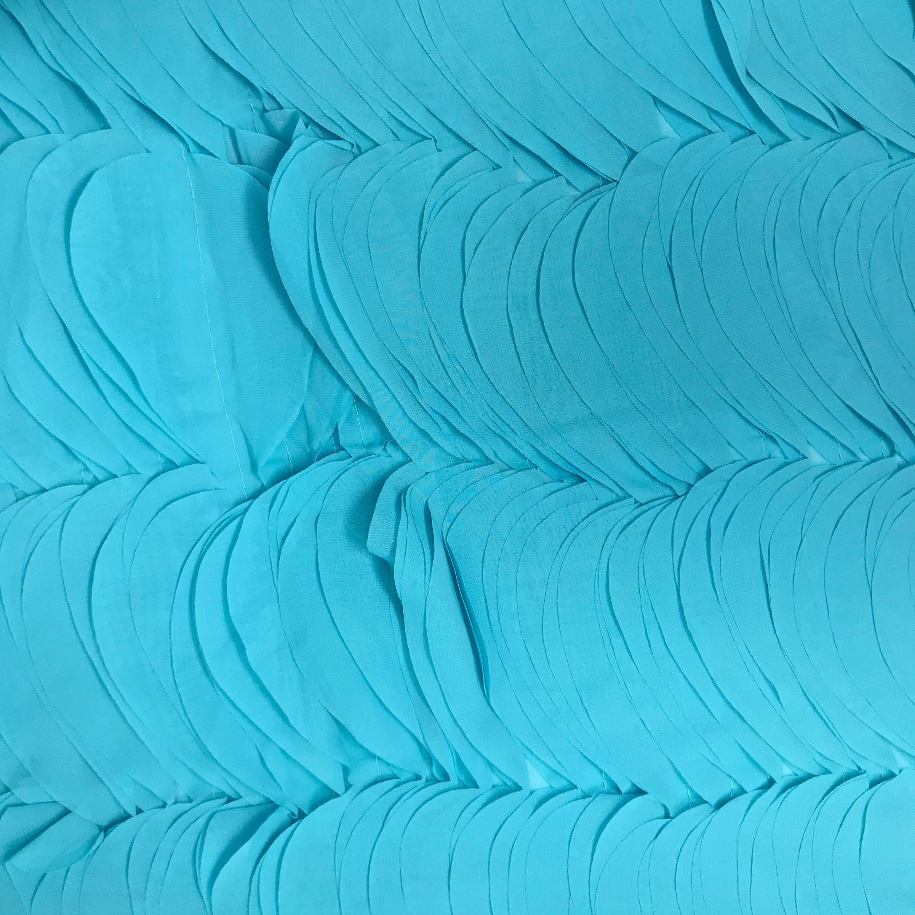 Aqua Leaf Ruffle Chiffon - Image 2