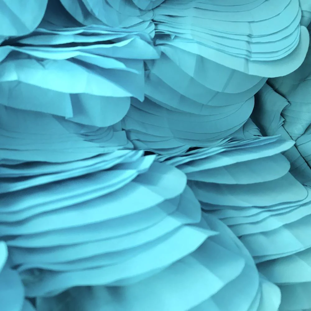 Aqua Leaf Ruffle Chiffon - Image 4