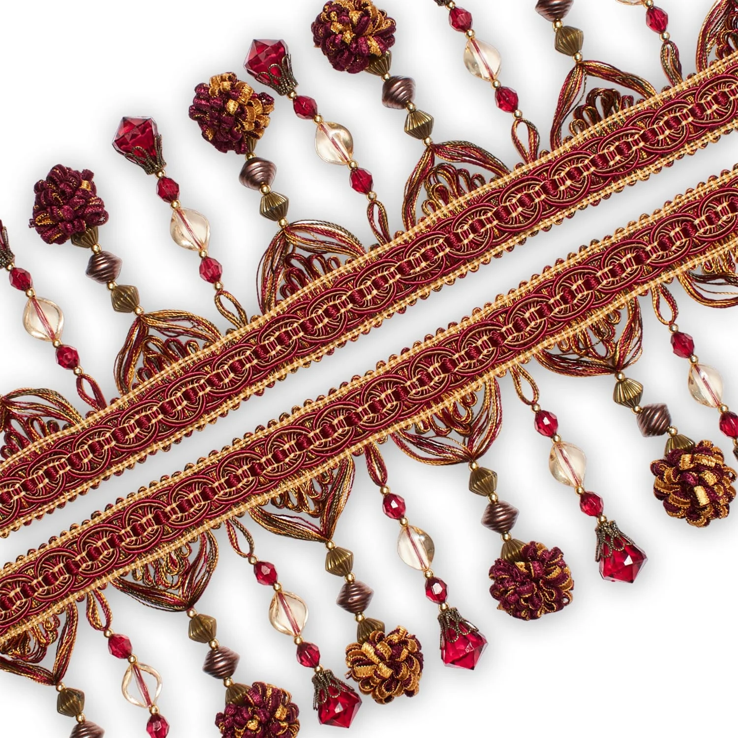 Beaded Pom Ball Tassel Fringe Trim - Image 6