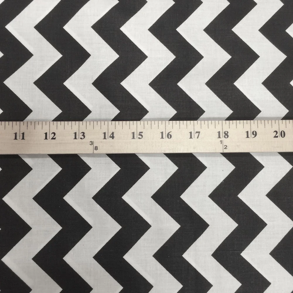 Black Classic Chevron Printed Cotton - Image 3