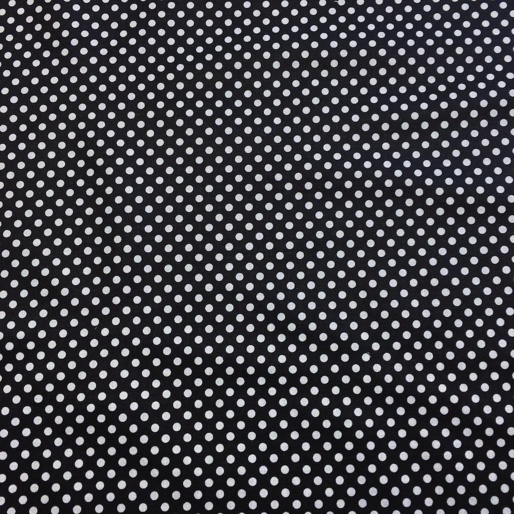 Black Polka Dot Printed Cotton - Image 2