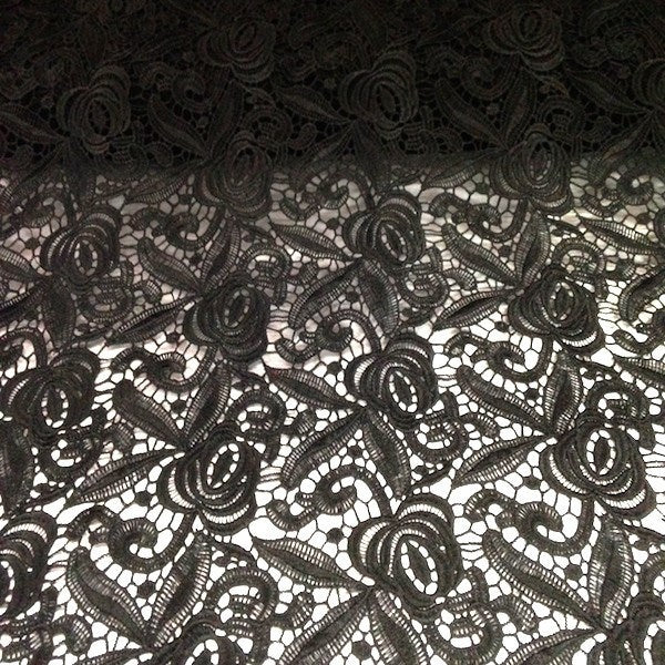 Black Rose Guipure French Venice Lace - Image 5