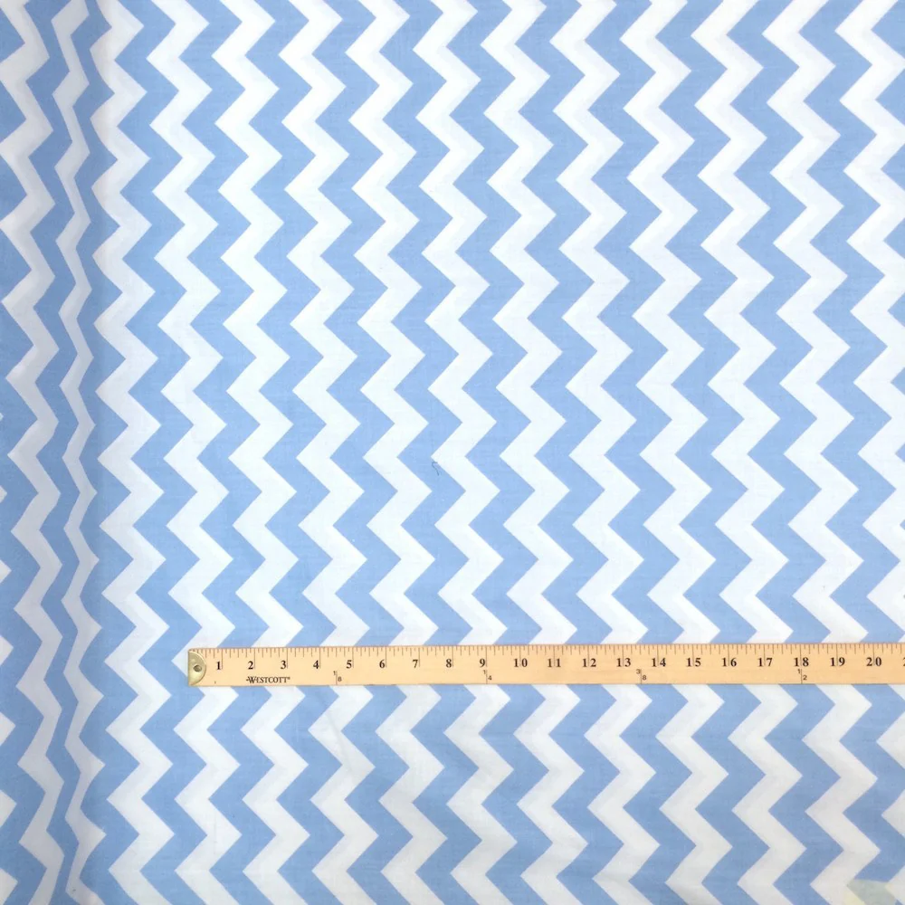 Blue Classic Chevron Printed Cotton - Image 3