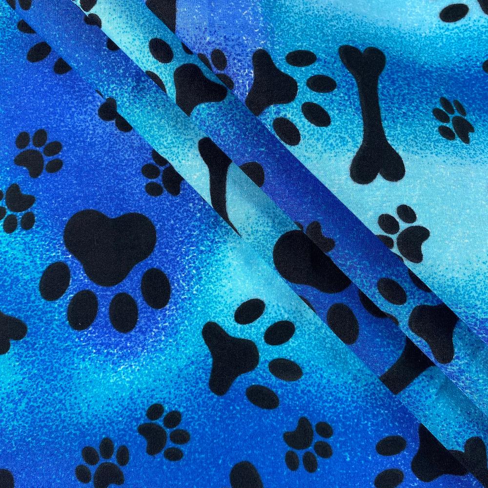 Blue Tie-Dye Doggie Print Broadcloth - Image 2