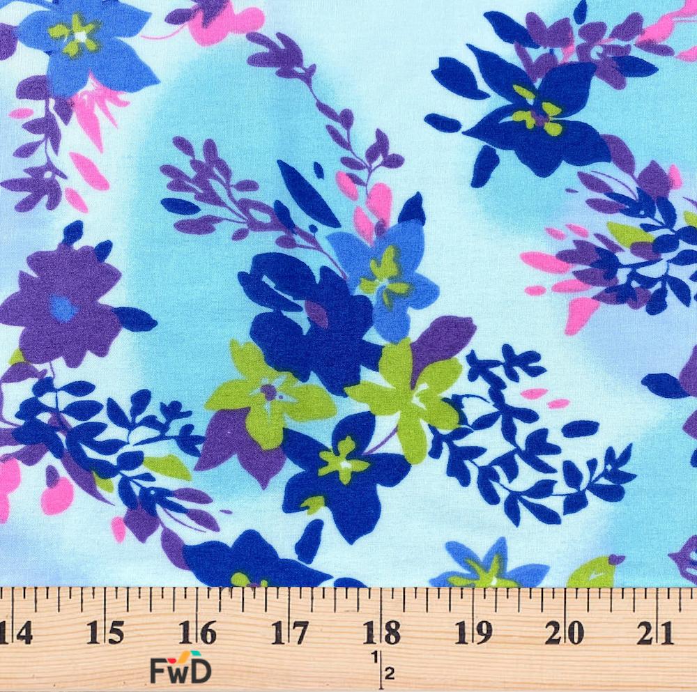 Blue Tie-Dye Garden Print Broadcloth - Image 3