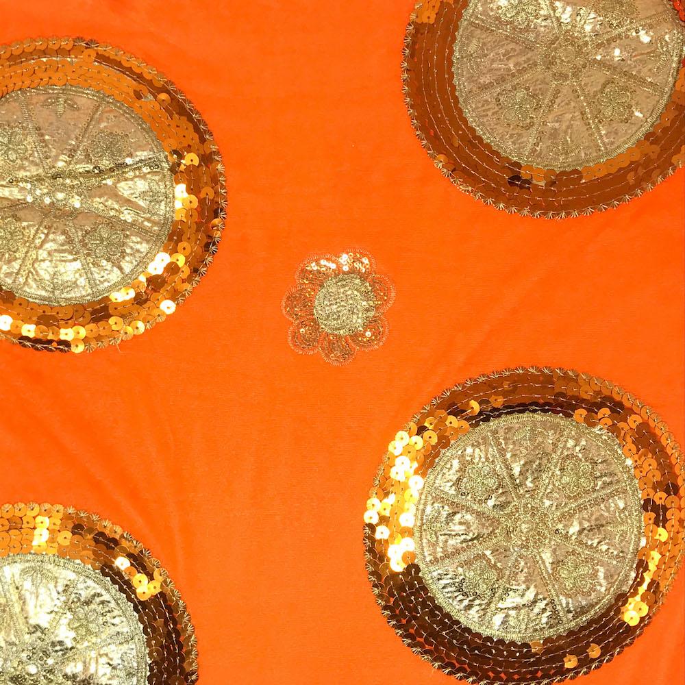 Brocade Sequins Patch on Velvet - Image 2