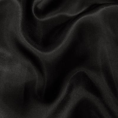 Charmeuse Satin Rod Pocket Curtains - Black - Image 3