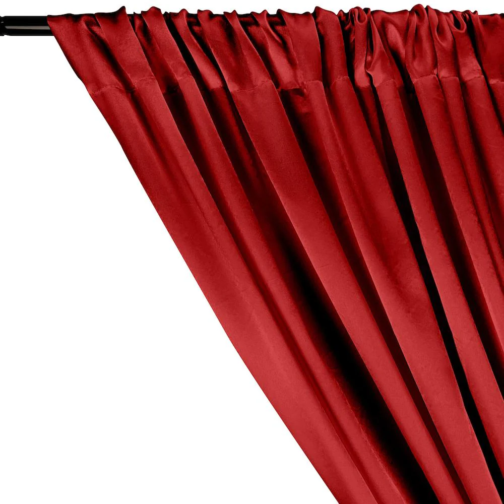 Charmeuse Satin Rod Pocket Curtains - Dark Red - Image 2