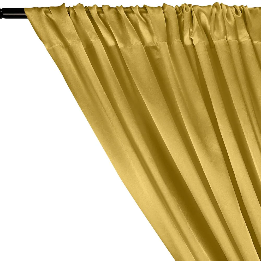 Charmeuse Satin Rod Pocket Curtains - Light Yellow - Image 2