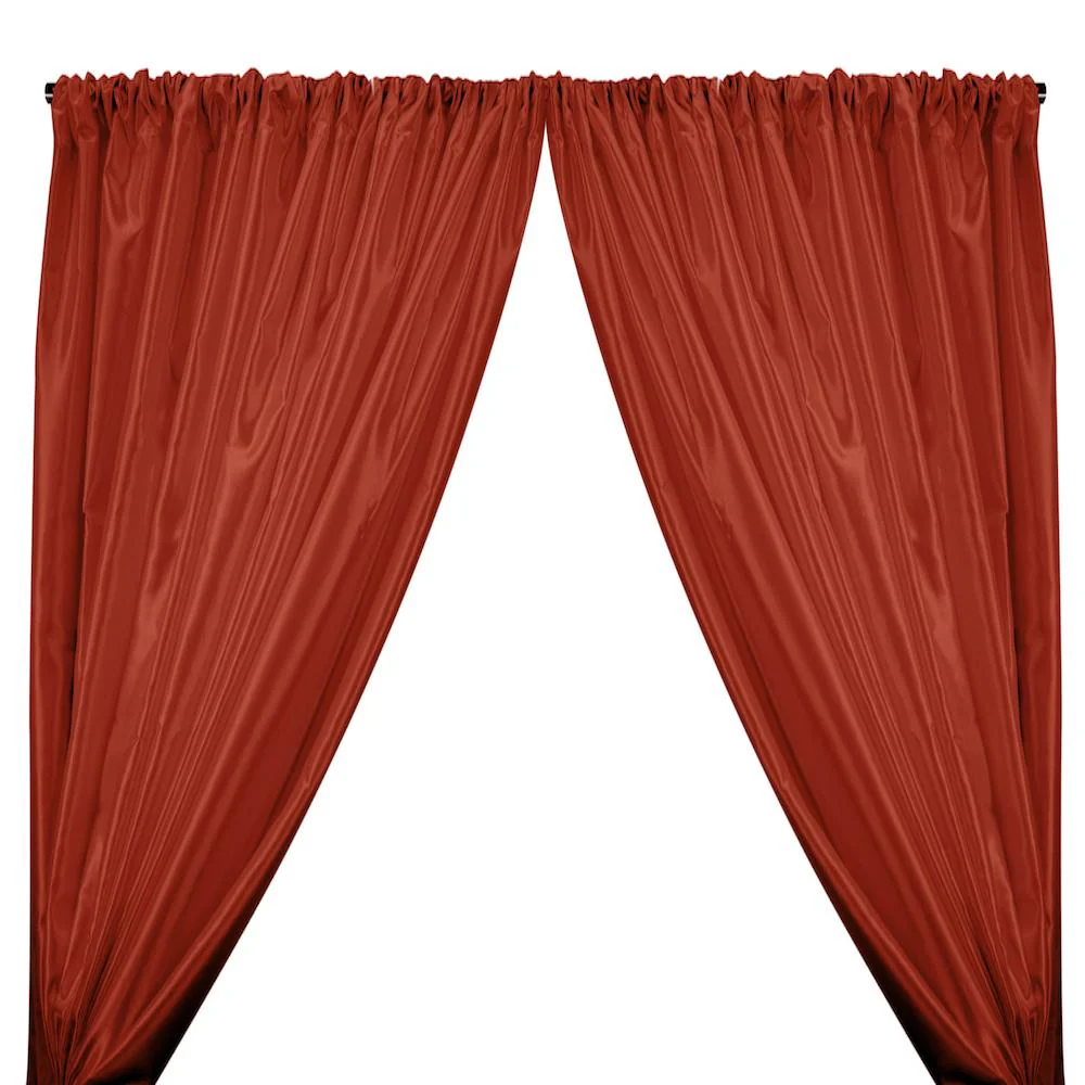 Charmeuse Satin Rod Pocket Curtains - Rust
