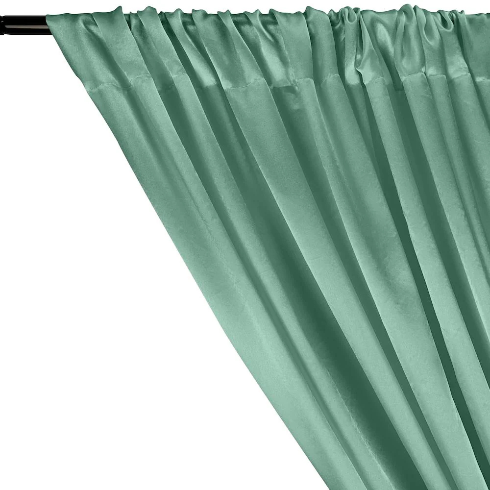 Charmeuse Satin Rod Pocket Curtains - Seafoam - Image 2