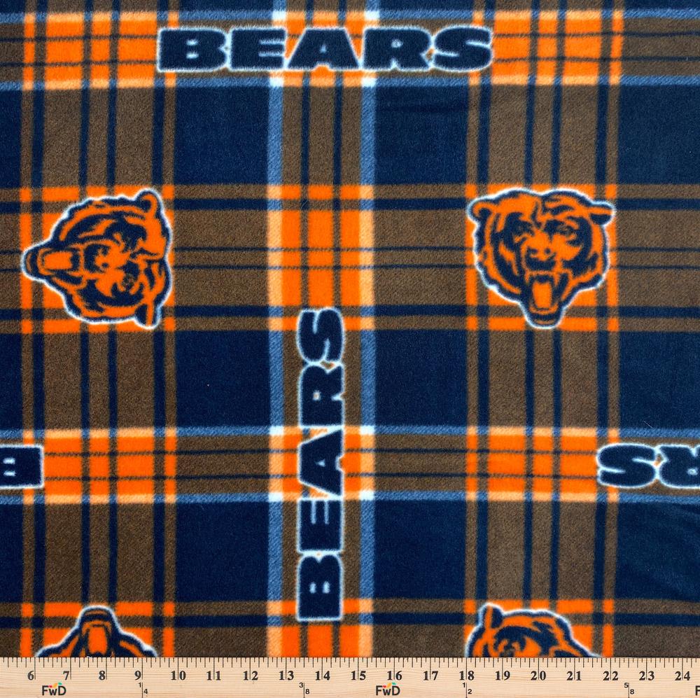 Chicago Bears Plaid NFL Fleece Fabric - Image 3