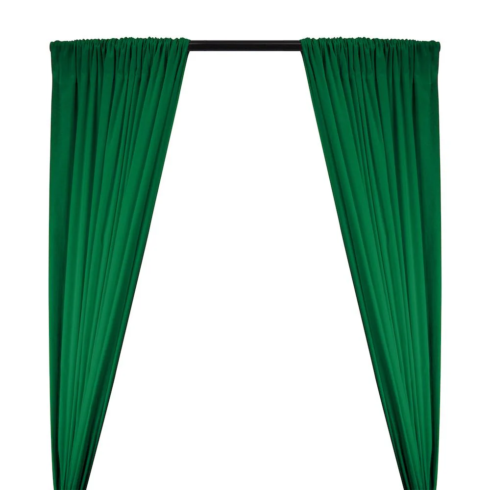 Cotton Flannel Rod Pocket Curtains - Kelly Green