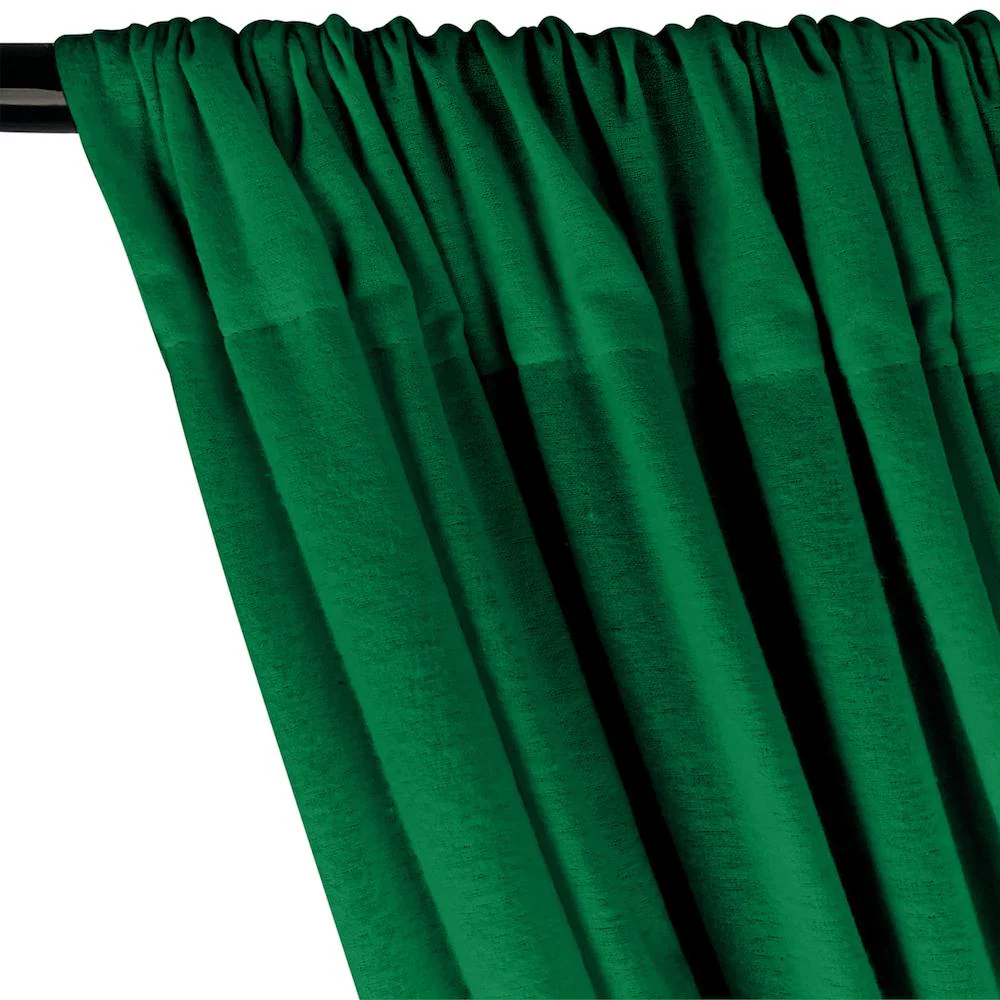 Cotton Flannel Rod Pocket Curtains - Kelly Green - Image 2