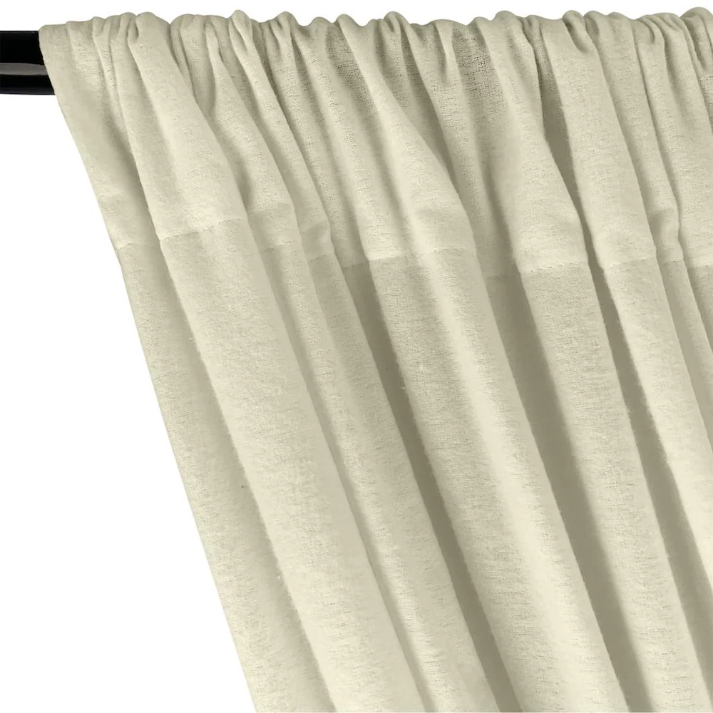 Cotton Flannel Rod Pocket Curtains - Natural - Image 2