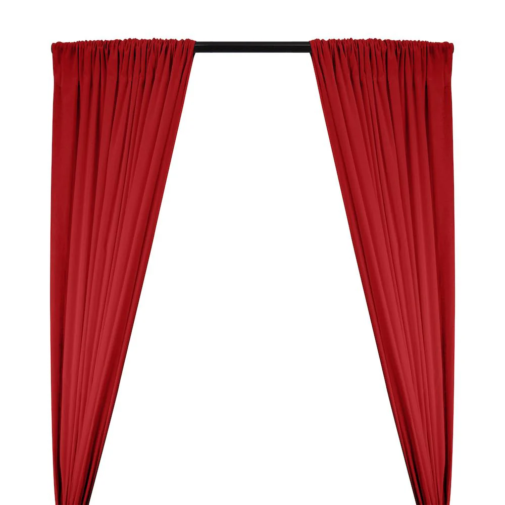 Cotton Flannel Rod Pocket Curtains - Red