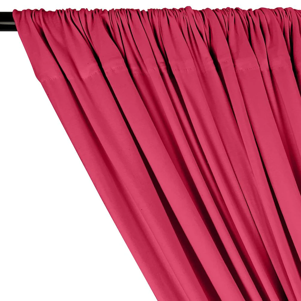 Cotton Jersey Rod Pocket Curtains - Fuchsia - Image 2