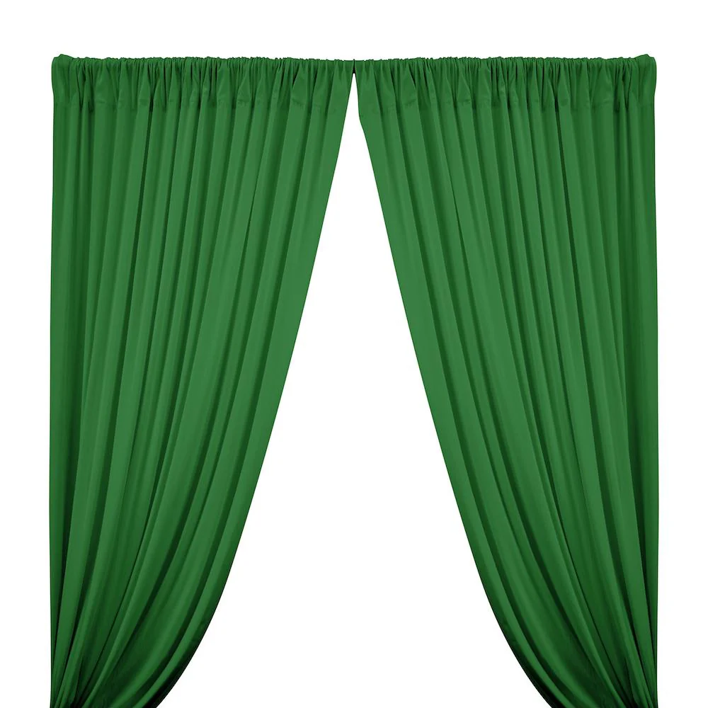 Cotton Jersey Rod Pocket Curtains - Kelly Green