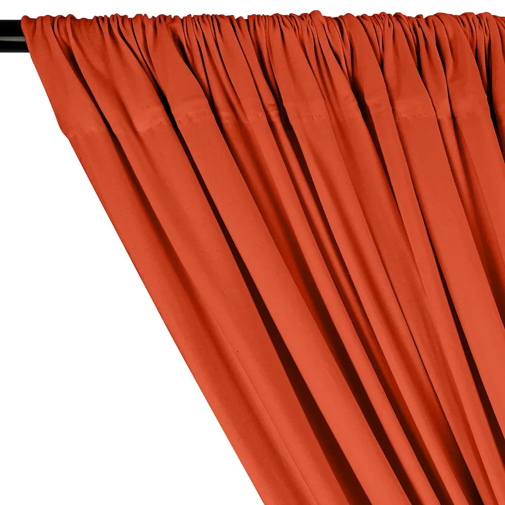 Cotton Jersey Rod Pocket Curtains - Orange - Image 2