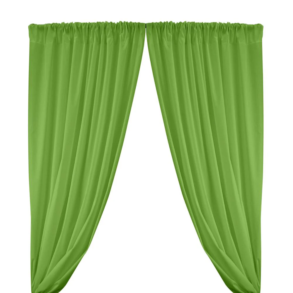 Cotton Polyester Broadcloth Rod Pocket Curtains - Apple Green