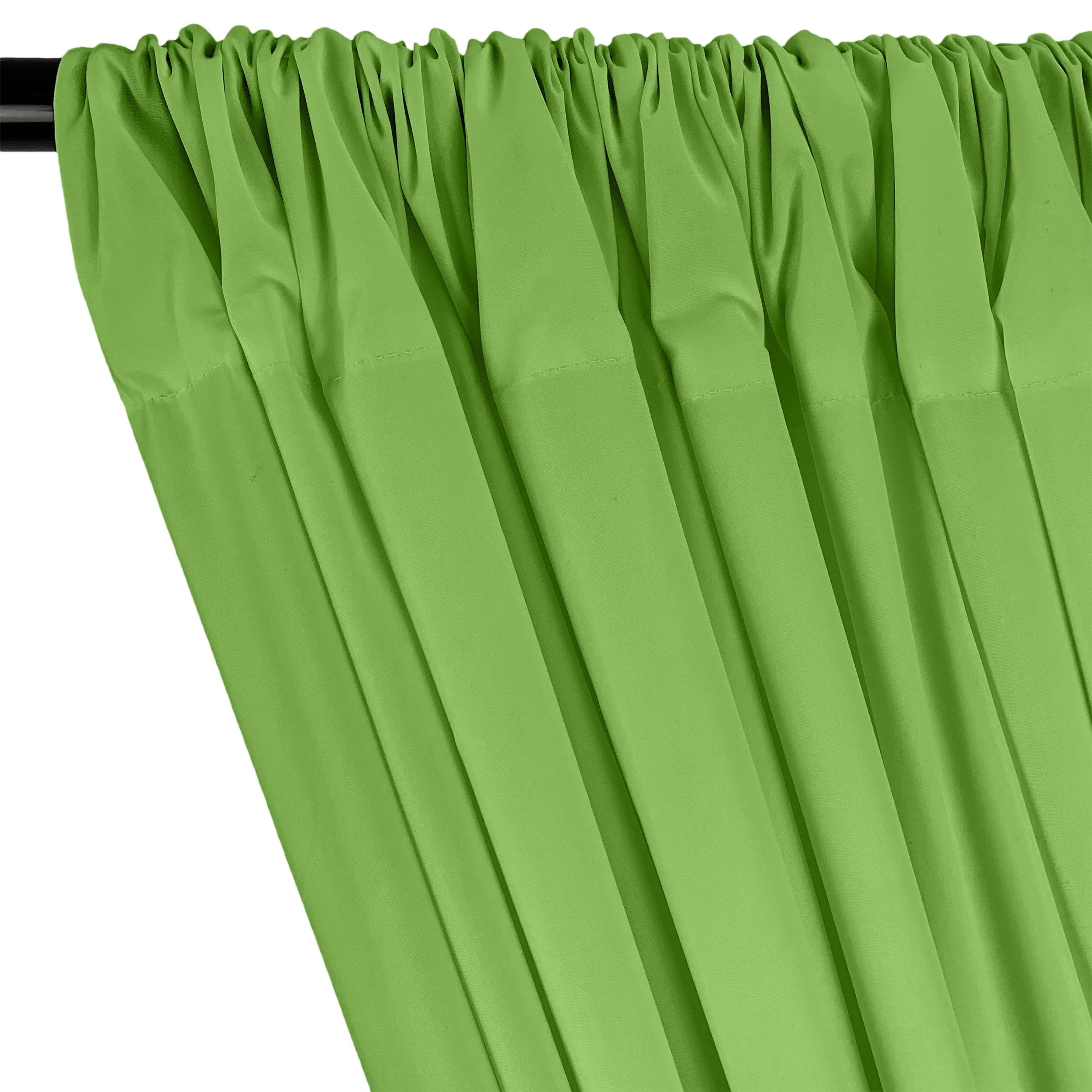 Cotton Polyester Broadcloth Rod Pocket Curtains - Apple Green - Image 2