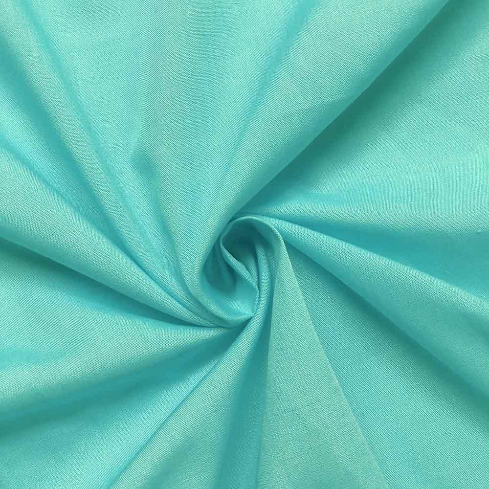 Cotton Polyester Broadcloth Rod Pocket Curtains - Aqua Blue - Image 3
